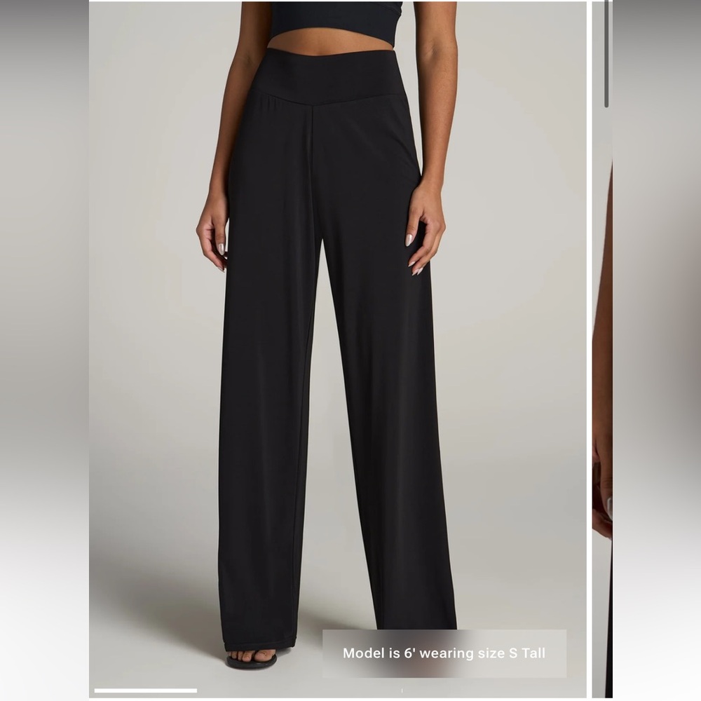 Pull On Breezy Black Wide-Leg Pants
